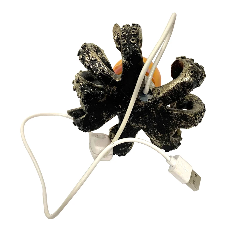 

Resin Statue Octopus Lamp Desktop Decoration Night Light USB Interface Resin Crafts Ornaments Figurines Home Decoration Gift