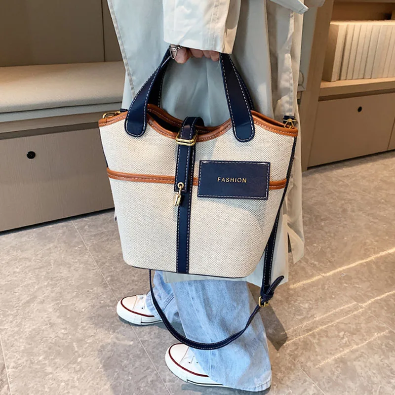 

New Casual Bucket Shoulder Bag for Women Large-capacity Crossbody Bags Designer Luxury Female Bag for Travel Shopping Purses