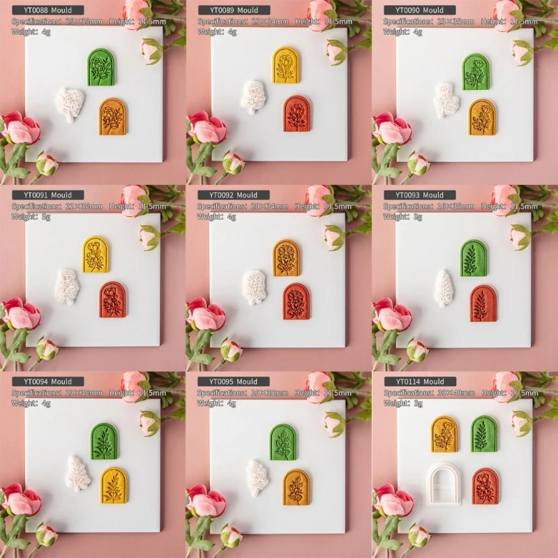 

R3MC Soft Pottery Clay Polymer Cutter Pottery DIY French Earrings Flower Cutting Dies for Earring Jewelry Pendant Making