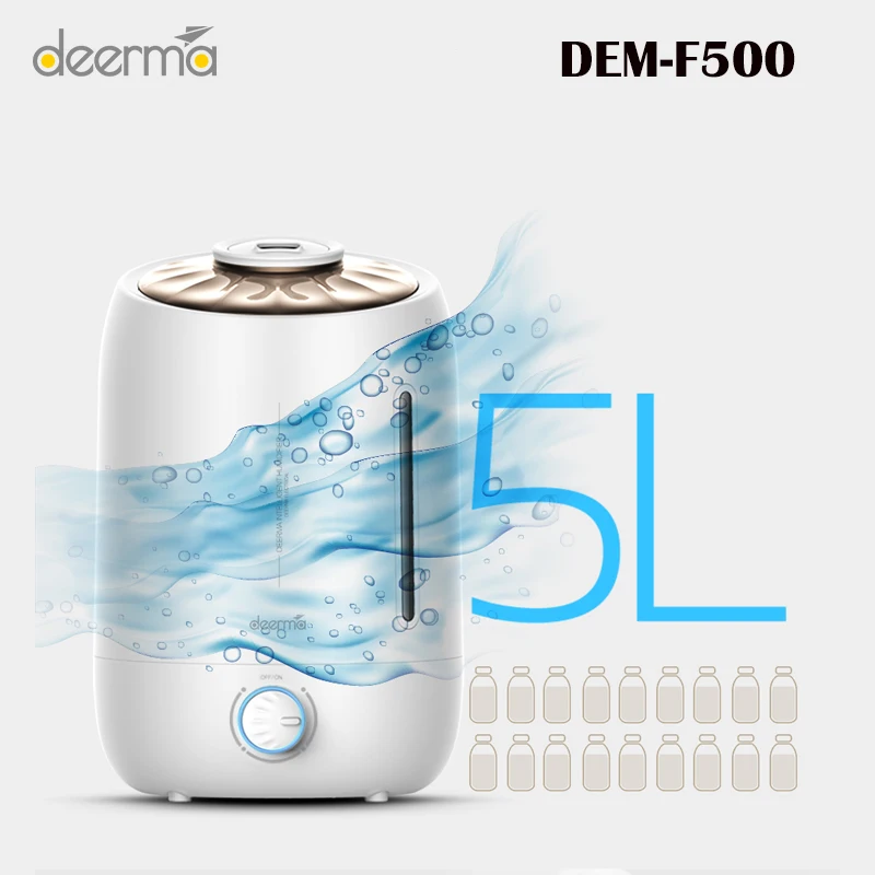 

Deerma F500 Silent Air Humidifier 5L Ultrasonic Humidifiers Global Version Air Purifying for Air-conditioned Rooms Household