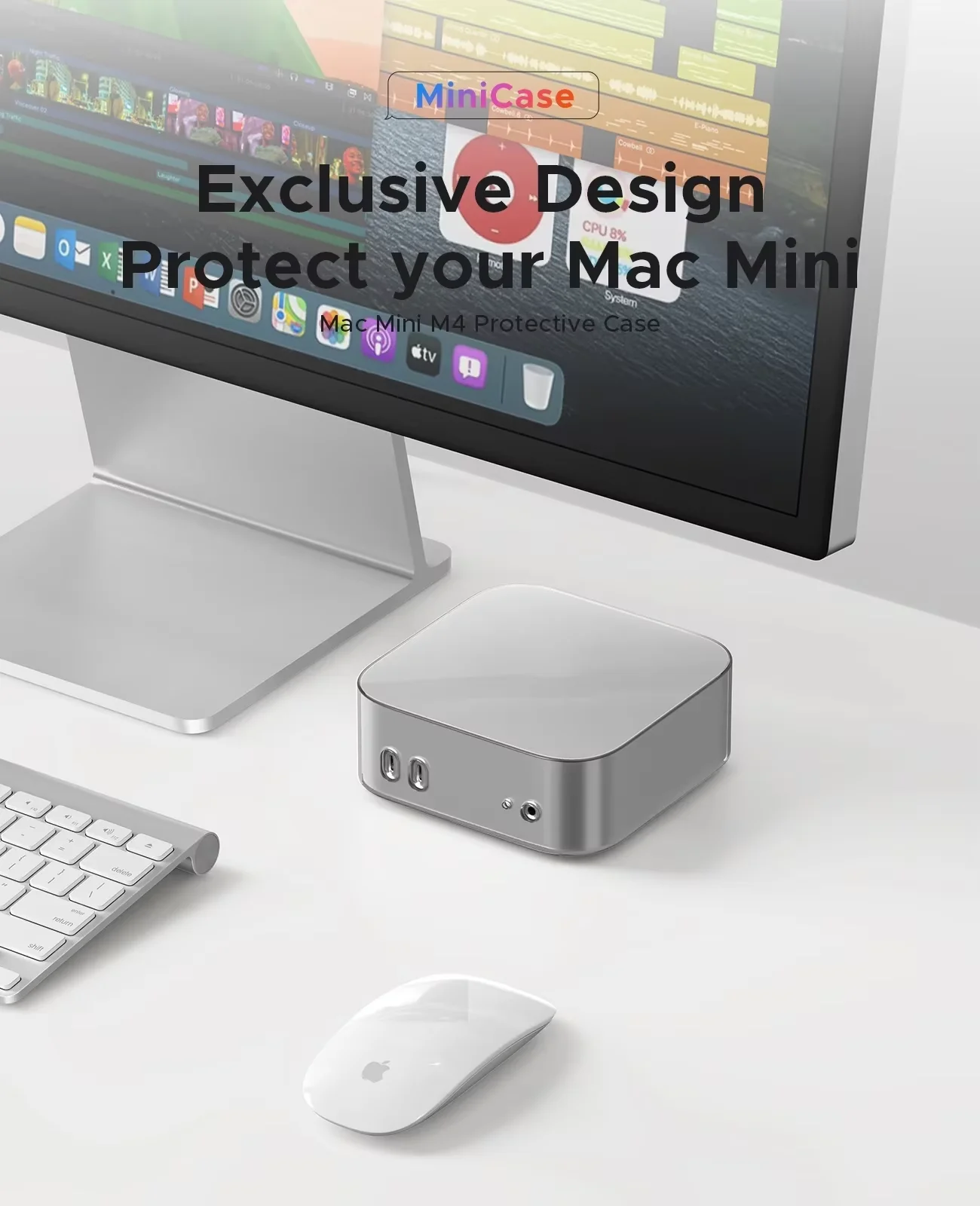 Фото Мини-чехол ORICO для Mac Mini M4/M4 Pro, простой в установке, устойчивый к царапинам, износостойкий, водонепроницаемый защитный корпус из силикона/ТПУ №2