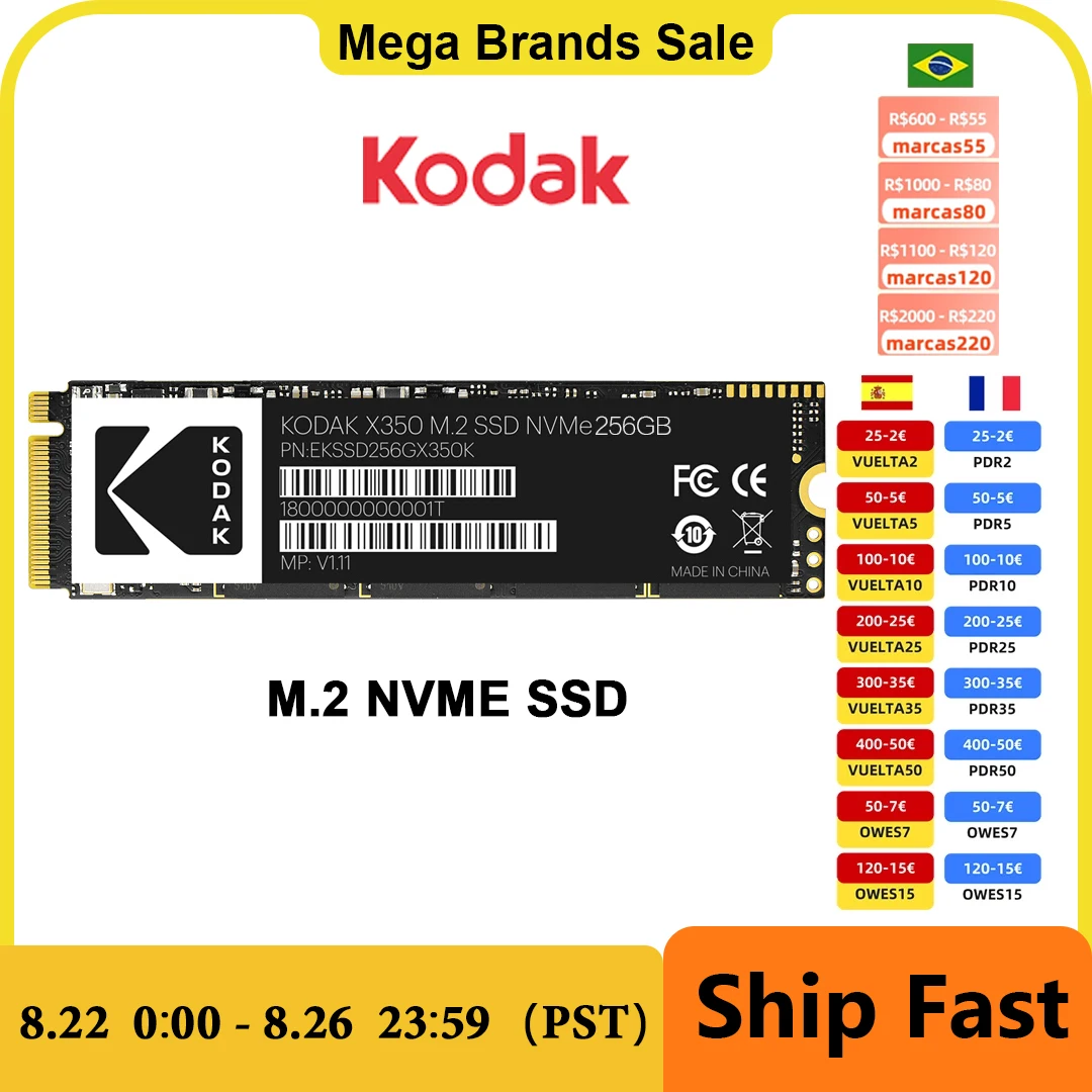 Твердотельный накопитель Kodak X350 SSD 128 ГБ 256 Гб PCIe NVME жесткие диски 512 твердотельный
