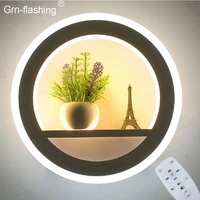smart home led bedroom wall lamp ac95 265v wall mounted wall light with wireless remote control nordic modern wall sconce lights