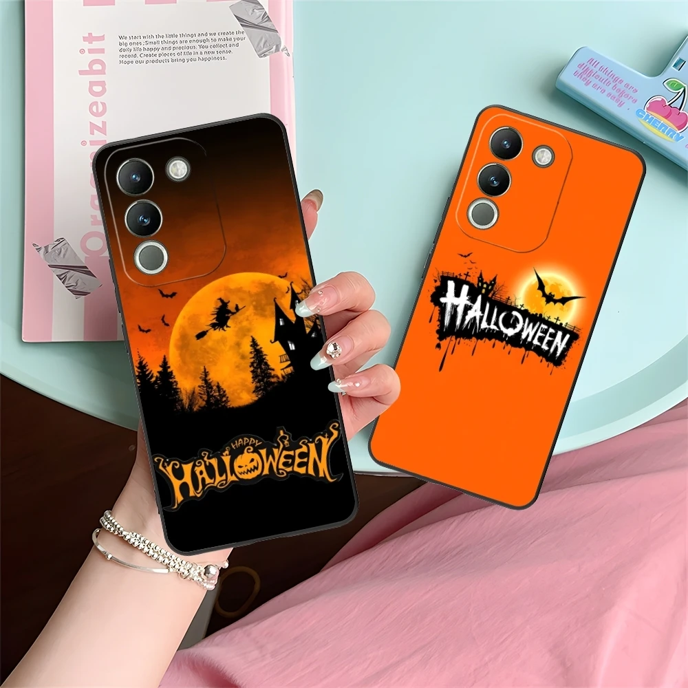 Halloween Pumpkin Mobile Cell Phone Case for VIVO Y95 Y93 Y31 Y20 V19 V17 V15 Pro X60 NEX Black Soft Cover Shell