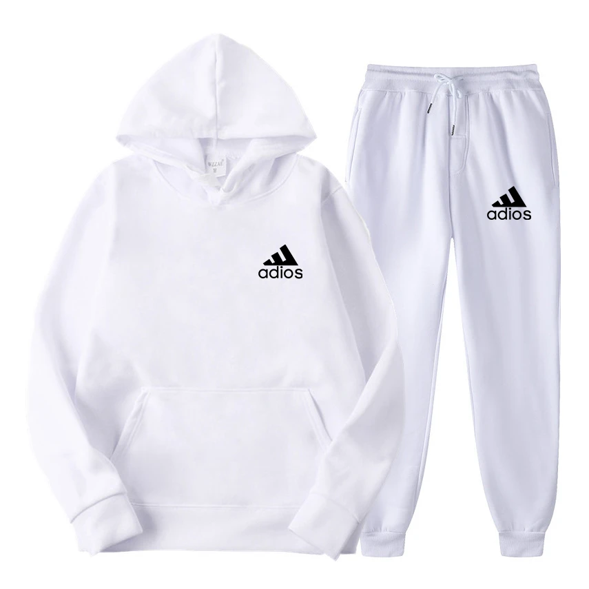 

2022 2 Pieces Sets Tracksuit Men Brand Autumn Winter Hooded Sweatshirt +Drawstring Pants Male Sport Hoodies Running Sportswear