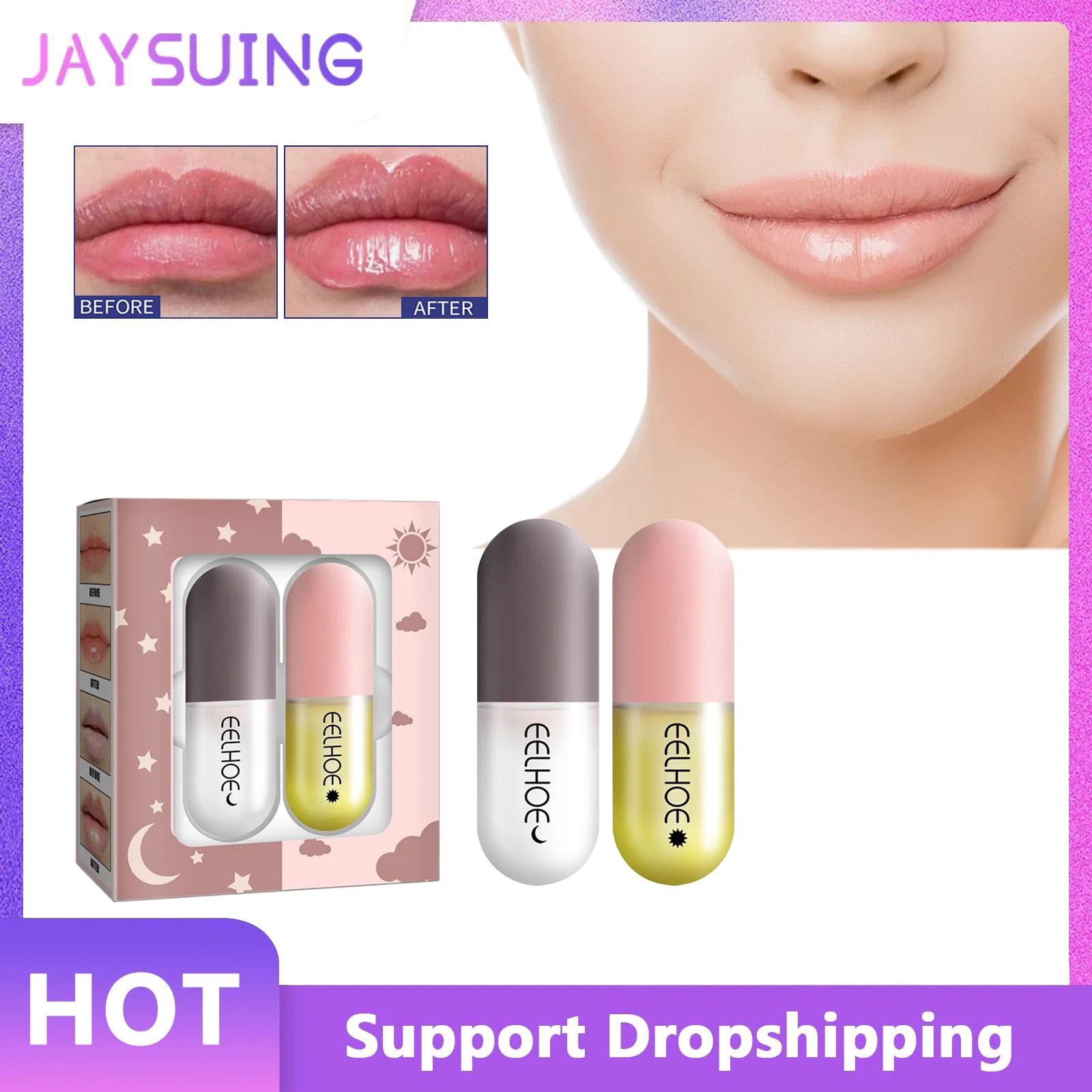 

Volumising Lip Plumper Day Night Deep Moisturizing Fade Fine Lines Removal Dead Skin Repairing Brightening Lip Lightening Oil