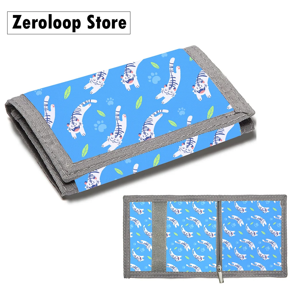 Animal Cartoon Prints Can be Customized Children's Cute Coin Purse, Student Foldable Canvas Wallet, Portable Bank Card Holder