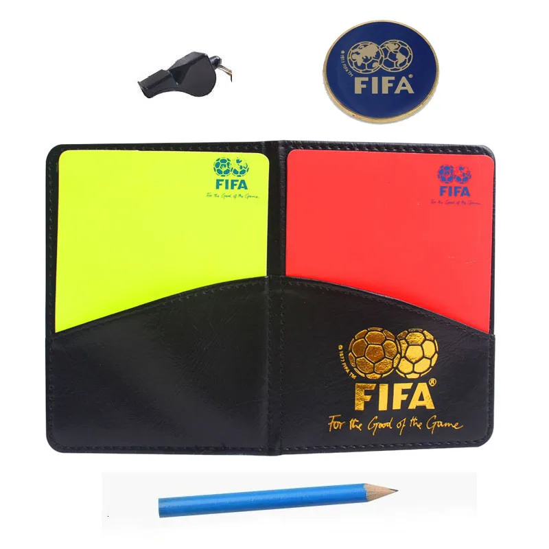 Soccer Referee Cards Coin Molten Whistle Keychain Red Card and Yellow Card Tool Football Referee Kit Outdoor Survival Equipment