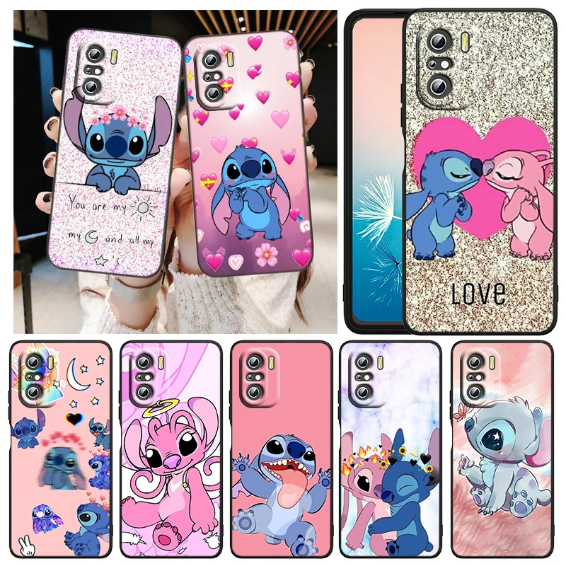 

Stitch Disney Little Monster Phone Case For Xiaomi Redmi K50 K40 Gaming 10 10C 9AT 9A 9C 9T 8 7A 6A 5 4X Black Matte Soft Cover