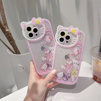 sanrio cute hello kitty cartoon phone case for iphone 11 12 13 pro max x xs xr shockproof cover
