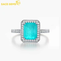 sace gems 925 sterling silver 810 emerald cut paraiba tourmaline high carbon diamond rings sparkling wedding fine jewelry gift