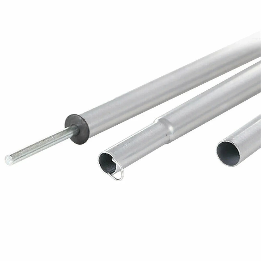 

2m Outdoor Canopy Tent Pole Wrought Iron Adjustable Sturdy Silver Park Lawn Camping Telescopic Tent Pole