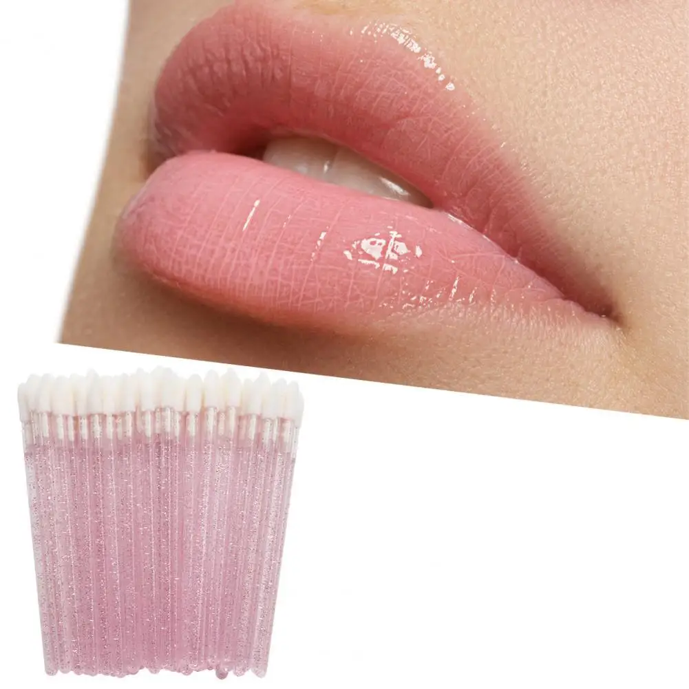 

50 шт. профессиональная пластиковая женская кисть для губ, блеск для губ, зеркальная помада-аппликатор, палочки для макияжа