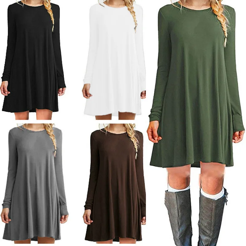 

Explosive Black Summer Mini Dresses Women 2022Casual Boho Beach for Womens O-Neck Party Short Sleeve Loose Dress Female Clothing