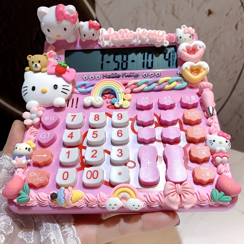 

Подвеска Sanrios Hellokitty калькулятор студент Kuromi учебный калькулятор детская Математика канцелярские принадлежности аниме обучающие материалы