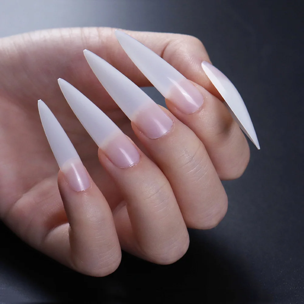 

360PCS/Box Extended Teardrop Fake Nail Tip Transparent Full Coverage Nail Tip Fake Finger Natural Fit Finger Nail Art