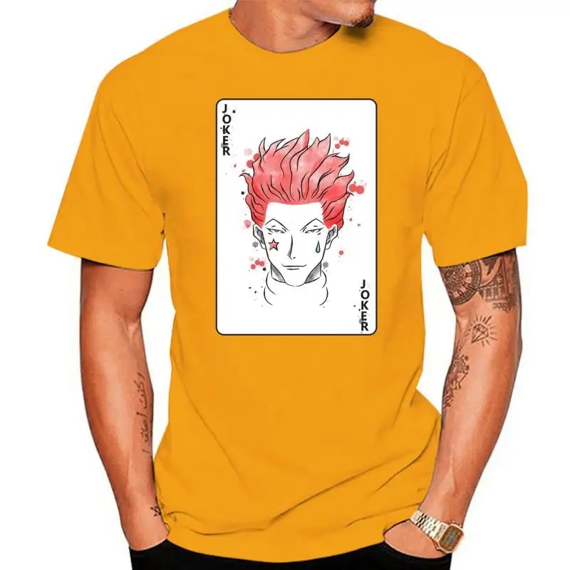 

Футболка Hunter X Hunter, клоун, хиока, Джокер, карточка, белая, для манги, аниме фанат, лидер продаж, 100% хлопок, футболки, топ, футболка