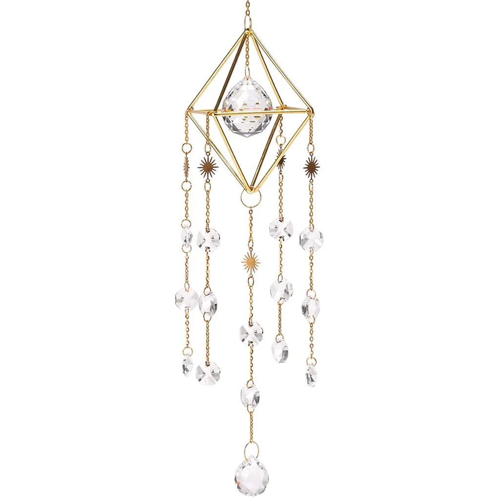 

Кристальный солнечный Ловец Луна Радуга окно висячая подвеска полированный открытый элегантный, бисерный декор для сада балкона