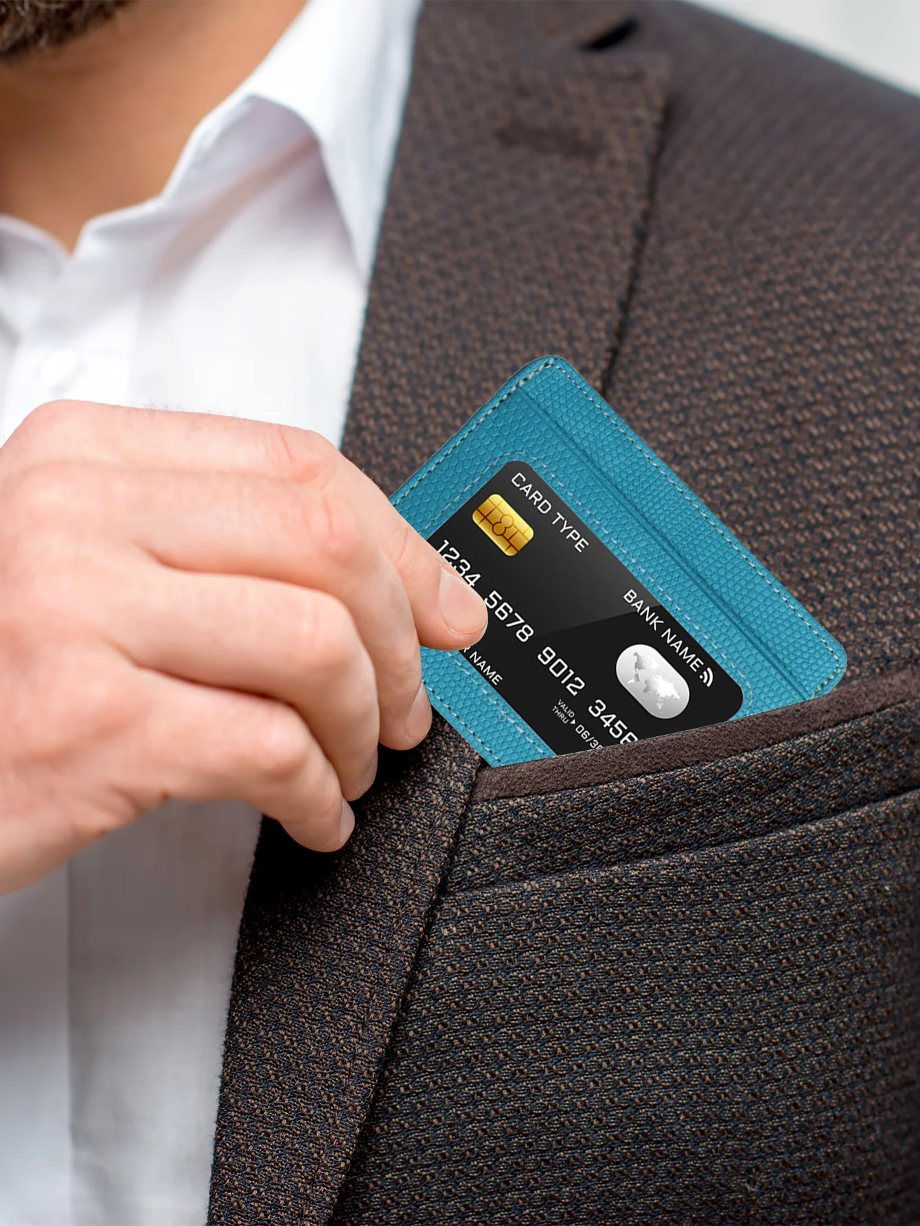 Минималистичный Тонкий Держатель Для Кредитных Карт С Прозрачным Окошком