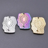 3pcs mixed rectangle irregular charm stainless steel pendant charms for jewelry making supplies ojo turco vintage accessories