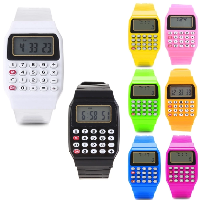 

Fashion Child Kid Silicone Date Multi-Purpose Electronic Calculator Wrist Watch
