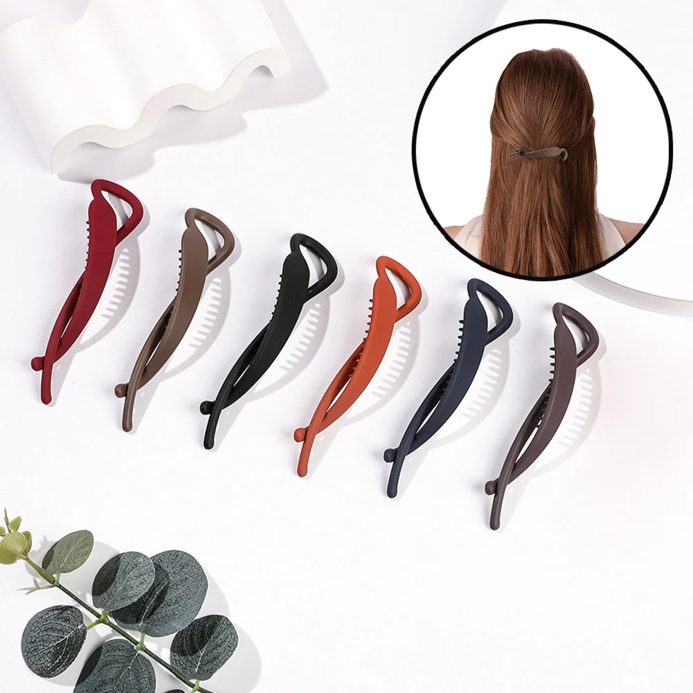 

Solid Color Frosted Banana Clip Fashion Ponytail Holder Hair Clips Hairpins Barrettes Women's Hair Accessories