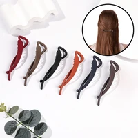 solid color frosted banana clip fashion ponytail holder hair clips hairpins barrettes womens hair accessories