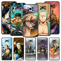 one piece zoro anime phone case for xiaomi poco x3 nfc f3 m3 m4 mi note 10 12 11 ultra 11t pro 10t lite 5g 9t 11i 11x soft cover