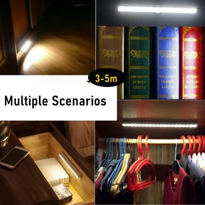 

6/10 LED cabinet lamp PIR LED Induction Under Motion Sensor Closet Night light Battery Powered Wall Lamp For Kitchen Wardrobe