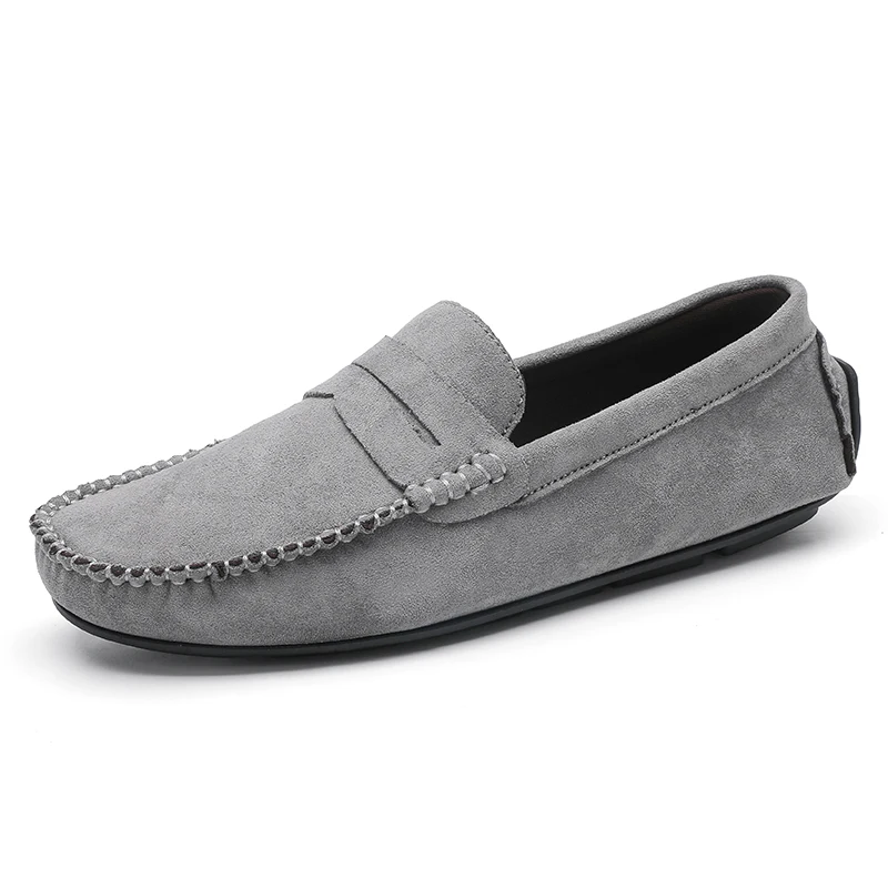 

Men Casual Shoes Luxury Brand Mens Suede Loafers Moccasins Breathable Slip on Black Rubber Non-slip Driving Shoes Designer