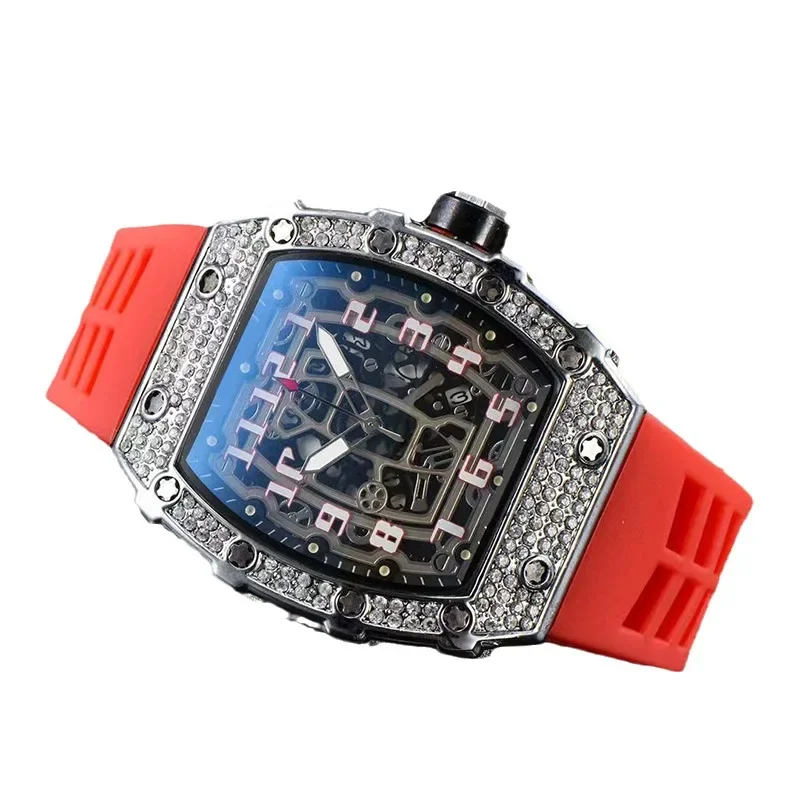 

Richar stylish and minimalist barrel shaped diamond dial, popular quartz calendar pointer, men's watch, authentic and high-end