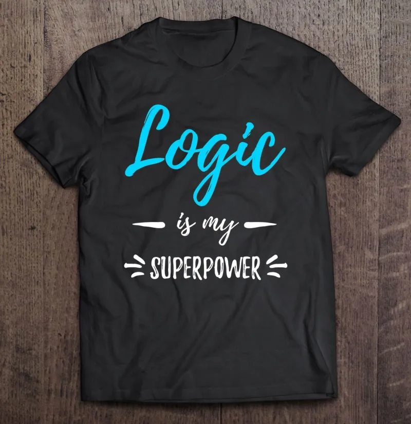 

Забавная школьная Подарочная футболка Logic Is My Superpower, мужские футболки с коротким рукавом, мужские футболки, футболки оверсайз, футболка в ст...