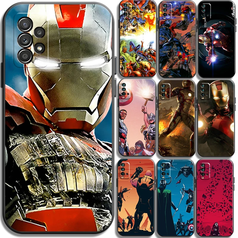 

Marvel Iron Man Phone Cases For Xiaomi Redmi Note 9 Pro 10 10S 10 Pro POCO F3 GT X3 GT M3 Pro X3 NFC Funda Soft TPU Coque