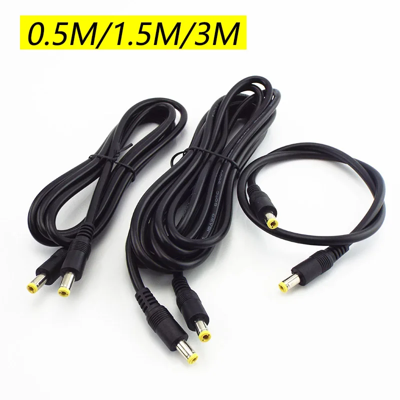 

12V Male To Male Power DC Power Cord Adapter Extension Cable 0.5m 1.5m 3m CCTV Camera Extend Wire 5.5*2.5mm Plug Supply