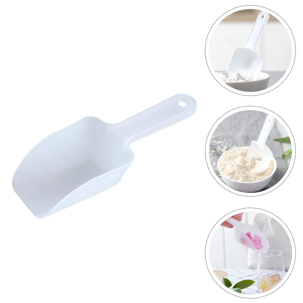 

6Pcs Ice Scooper Rice Scoop with Grip Handle for Ice Flour Popcorn Rice (White)