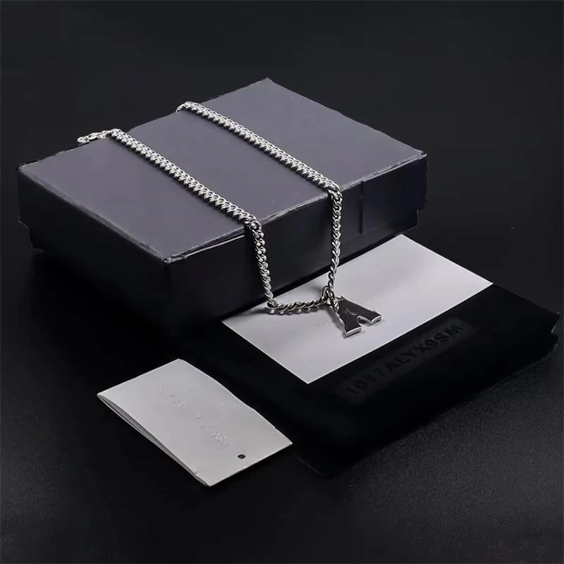

New Letter A Pendant 1017 ALYX 9SM Chain Necklace Silvery Unisex Buckle Metal Necklace y2k