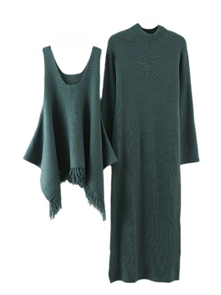 LANMREM осенне-зимний комплект из двух предметов вязаный жилет с кисточками и