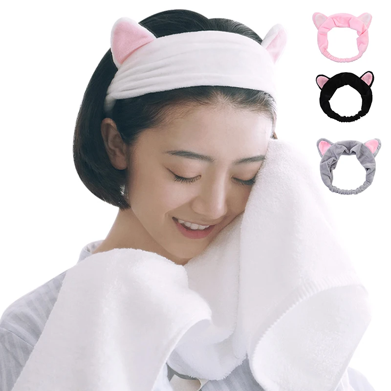 

Makeup Heanband For Wash Face Using Mask Home Style Accessories Tools Fixed Hair Bow SPA YOGA Cat Ear Shape