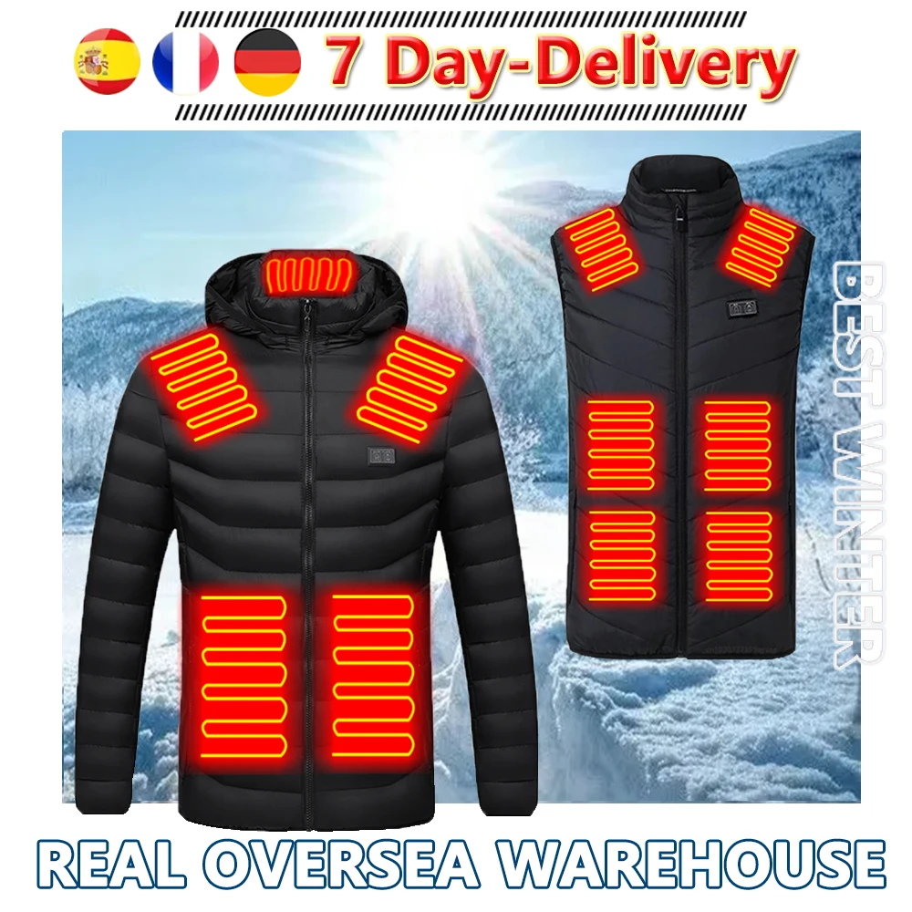

USB Heated Jacket Winter Outdoor 17/13/11 Areas Heated Vest Men's Women Sleeveless Heating Thermal Clothing Hunting Vest Jackets