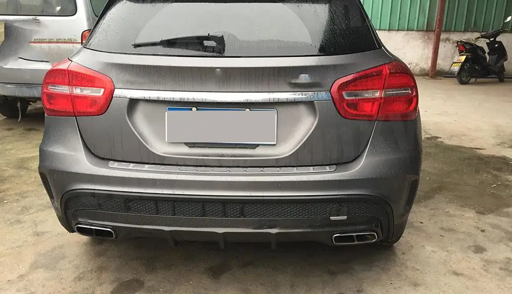 O Style углеродное волокно диффузор для заднего бампера Mercedes Benz GLA 2015-2018 сплиттеры