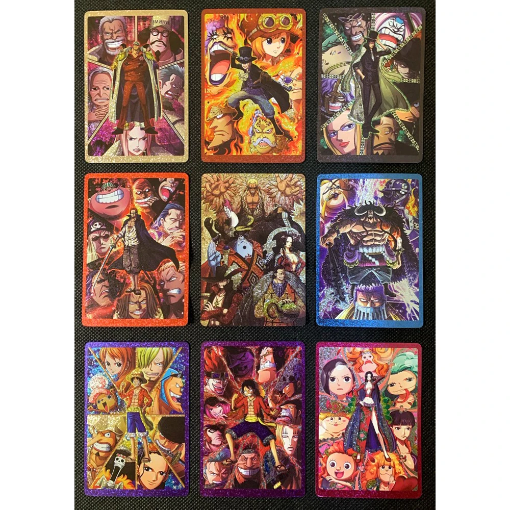9 шт./набор цельные преломляющие флэш-карты Луффи кайдоу Сабо Шанкс флотская