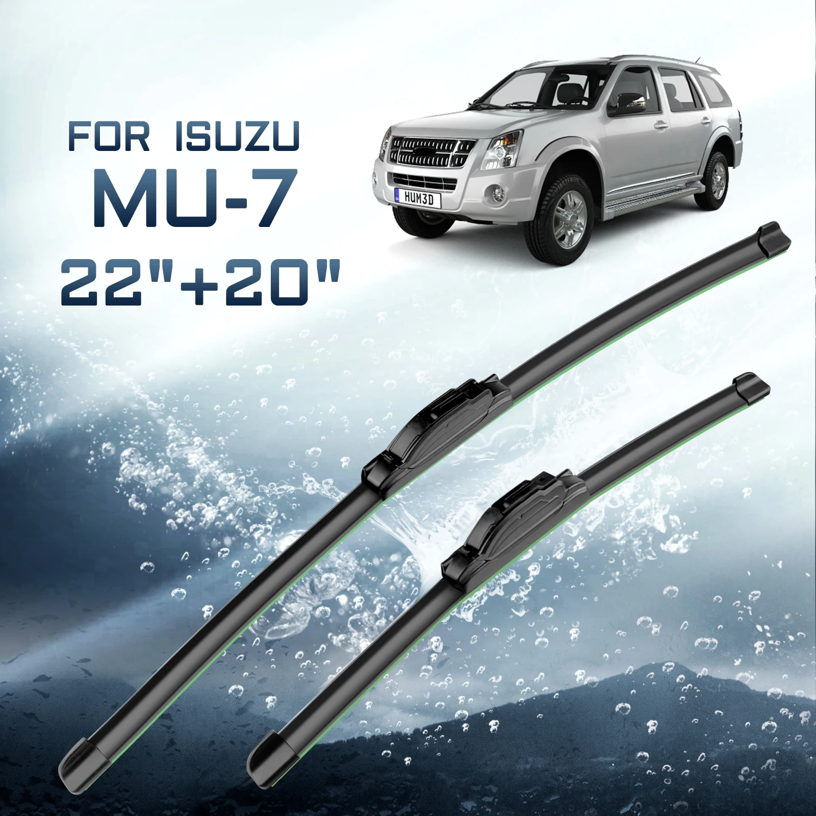 

Щетки стеклоочистителя Kungkic RHD для переднего стеклоочистителя Isuzu MU-7 2004-2022 лобового стекла 22 дюйма + 20 дюймов