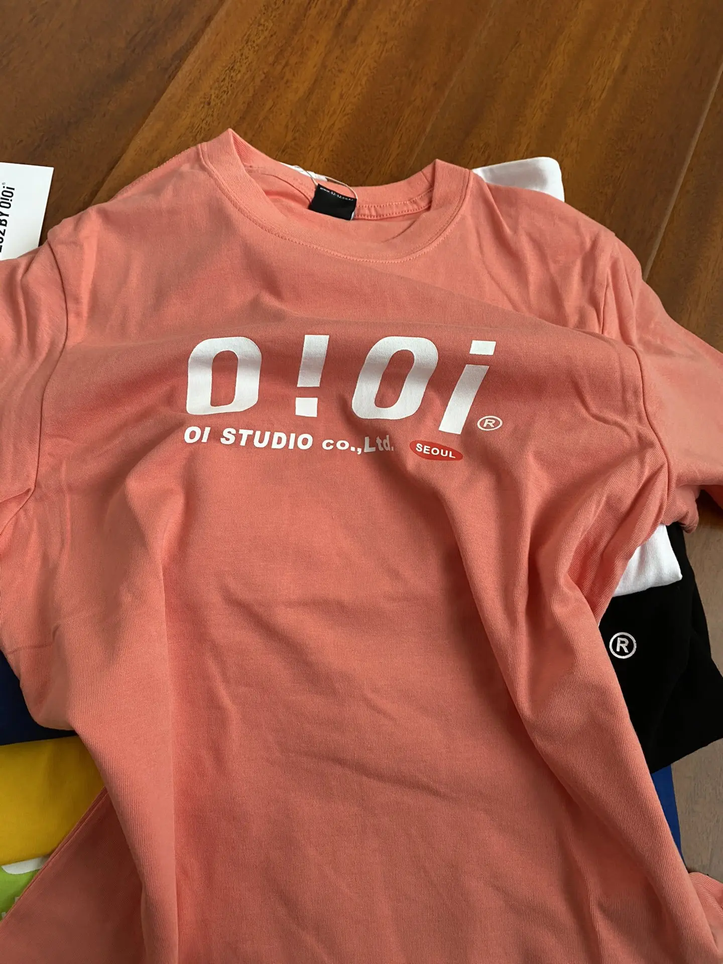 

Korea Oioi Short-sleeved T-shirt Round Neck 2022 Summer Trend Simple Printing Solid Color Cotton Casual Loose Men and Women With