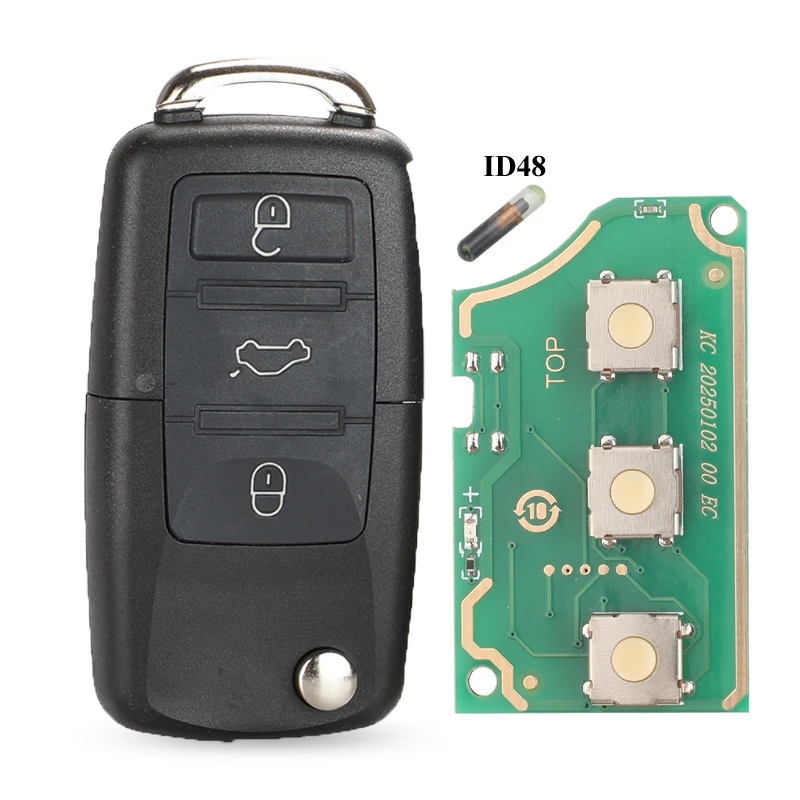 

Складной 3-кнопочный Автомобильный Ключ-пульт Jingyuqin Для VW Passat Polo Skoda Seat Golf Beetle 1J 0959753 DA/AH 1K 0959753...