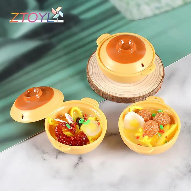 

1/6 миниатюрный кукольный домик в кастрюле, лапша, кухонная модель для кукол, Декор для дома, детские игрушки для ролевых блюд