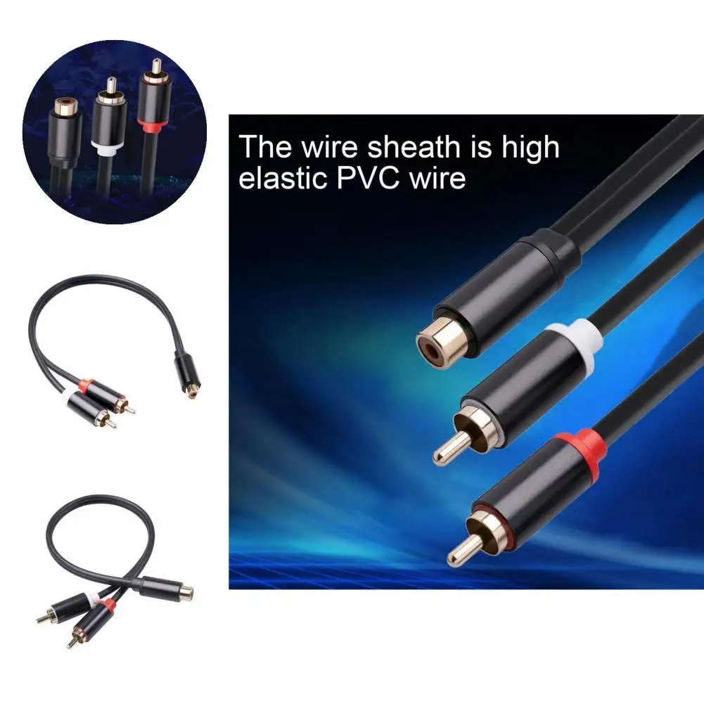 

Кабель AUX анти-окислительный аудиоадаптер кабель RCA Женский к двойному RCA Мужской стерео кабель AUX