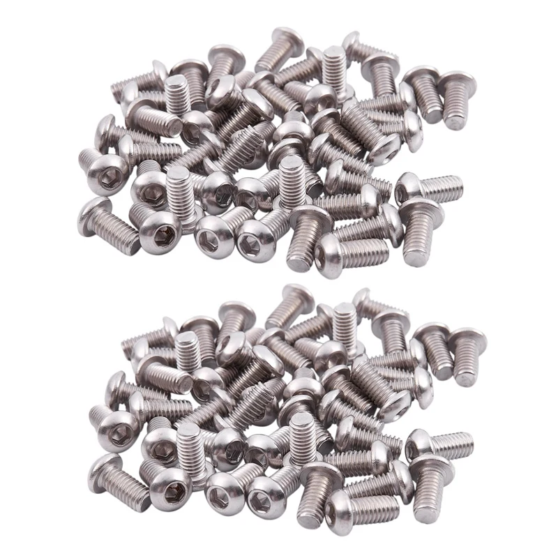 

ABHU M6x12mm Stainless Steel Hex Socket Button Head Screws 100 Pcs