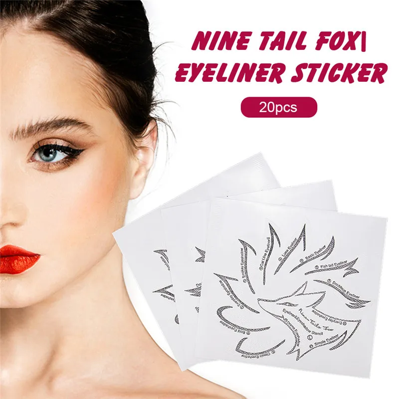 

20pcs Eye Liner Makeup Cat Eye Eyeliner Stencil New Design Eyeliner Stencil Models Eyebrow Eyes Liner Template Shaper Tool