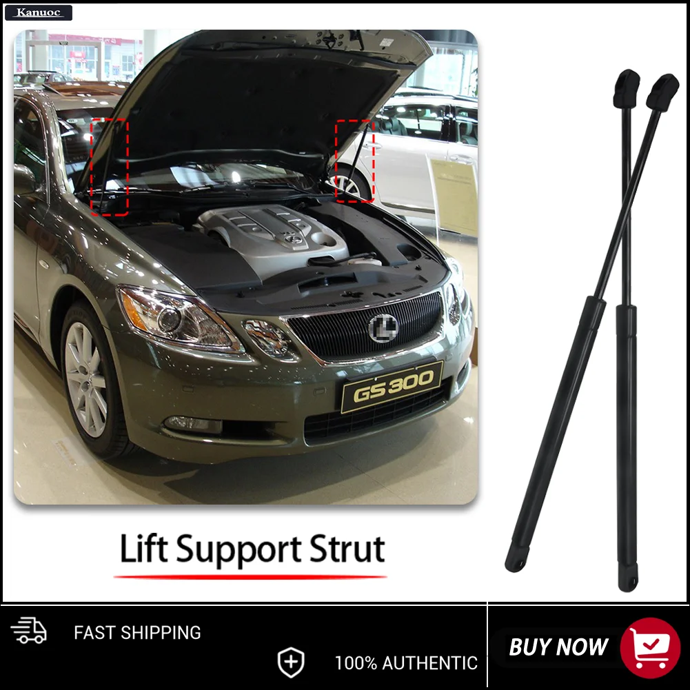 Фото Для Lexus GS300 GS400 GS430 1998-2005: 2 шт. газовых упоров капота, передние амортизаторы для подъема капота №1