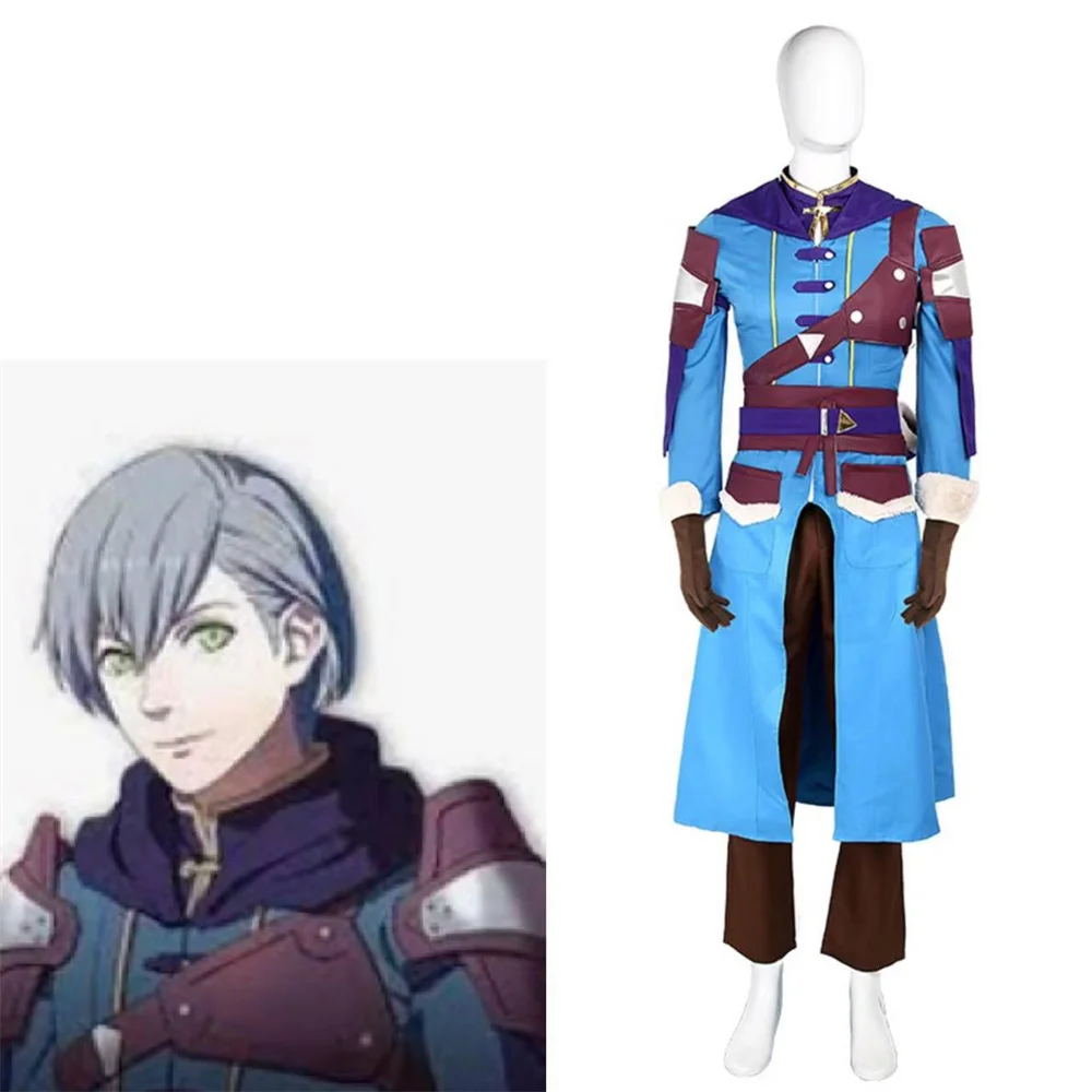 Игра Fire Emblem Ashe Косплей Костюм Мужская Синяя Униформа Полный Комплект Наряды Для